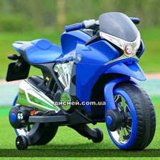 Детский мотоцикл M 3682 L-4, кожаное сиденье, синий